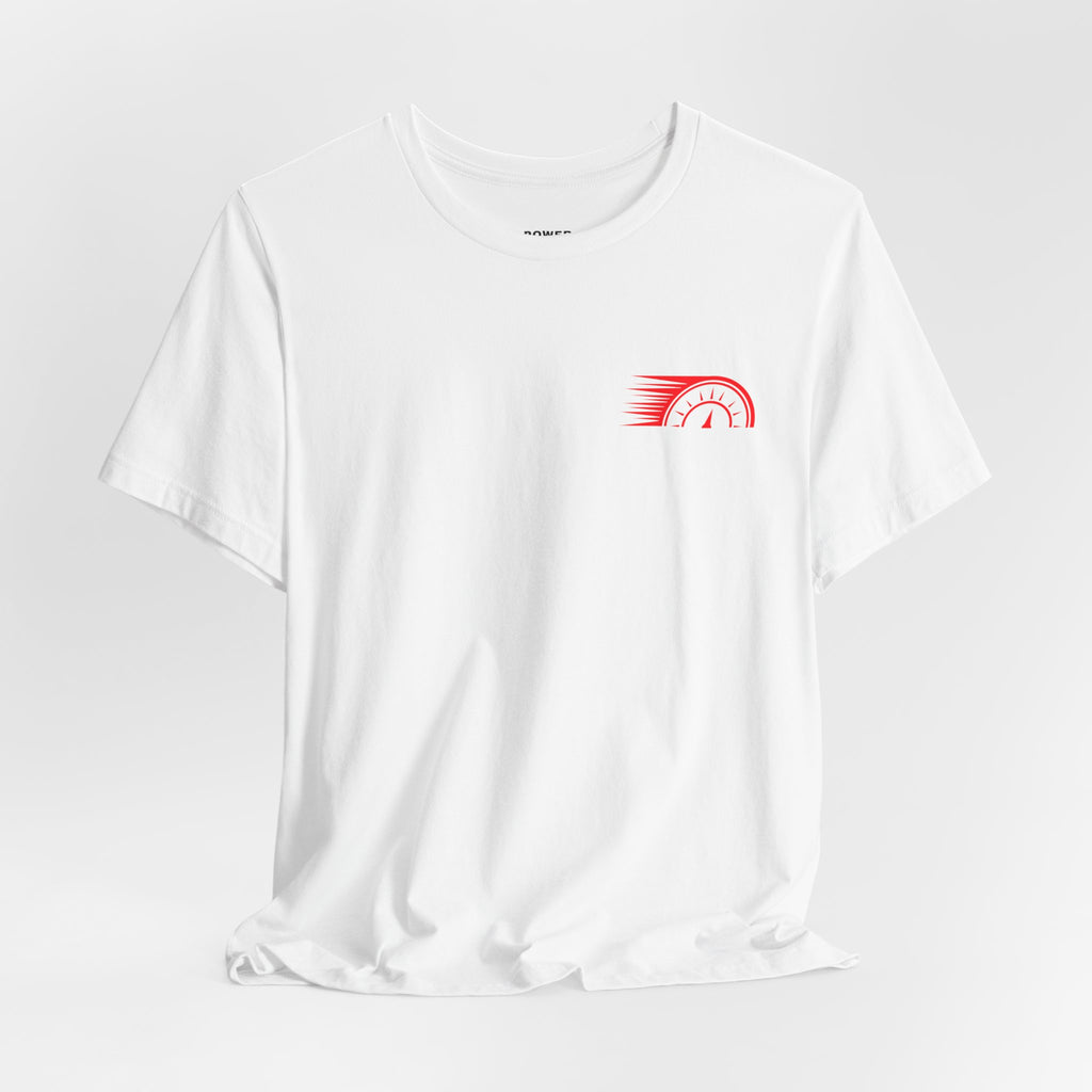 Power House Apparel T‑Shirt — Speedometer Logo Back Graphic Tee