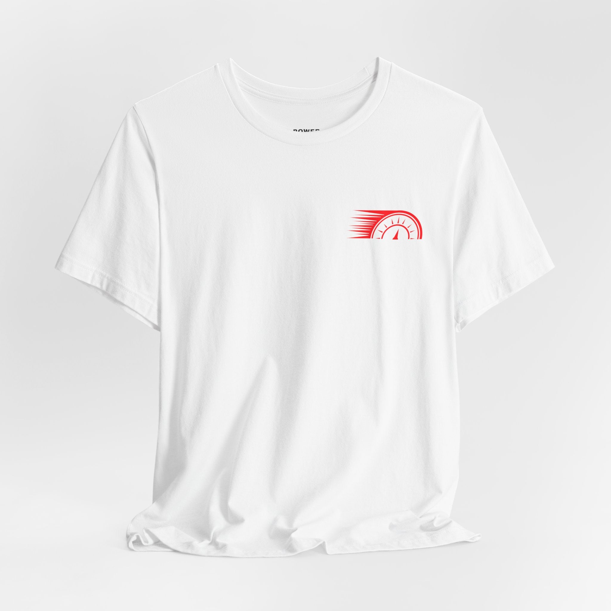 Power House Apparel T‑Shirt — Speedometer Logo Back Graphic Tee