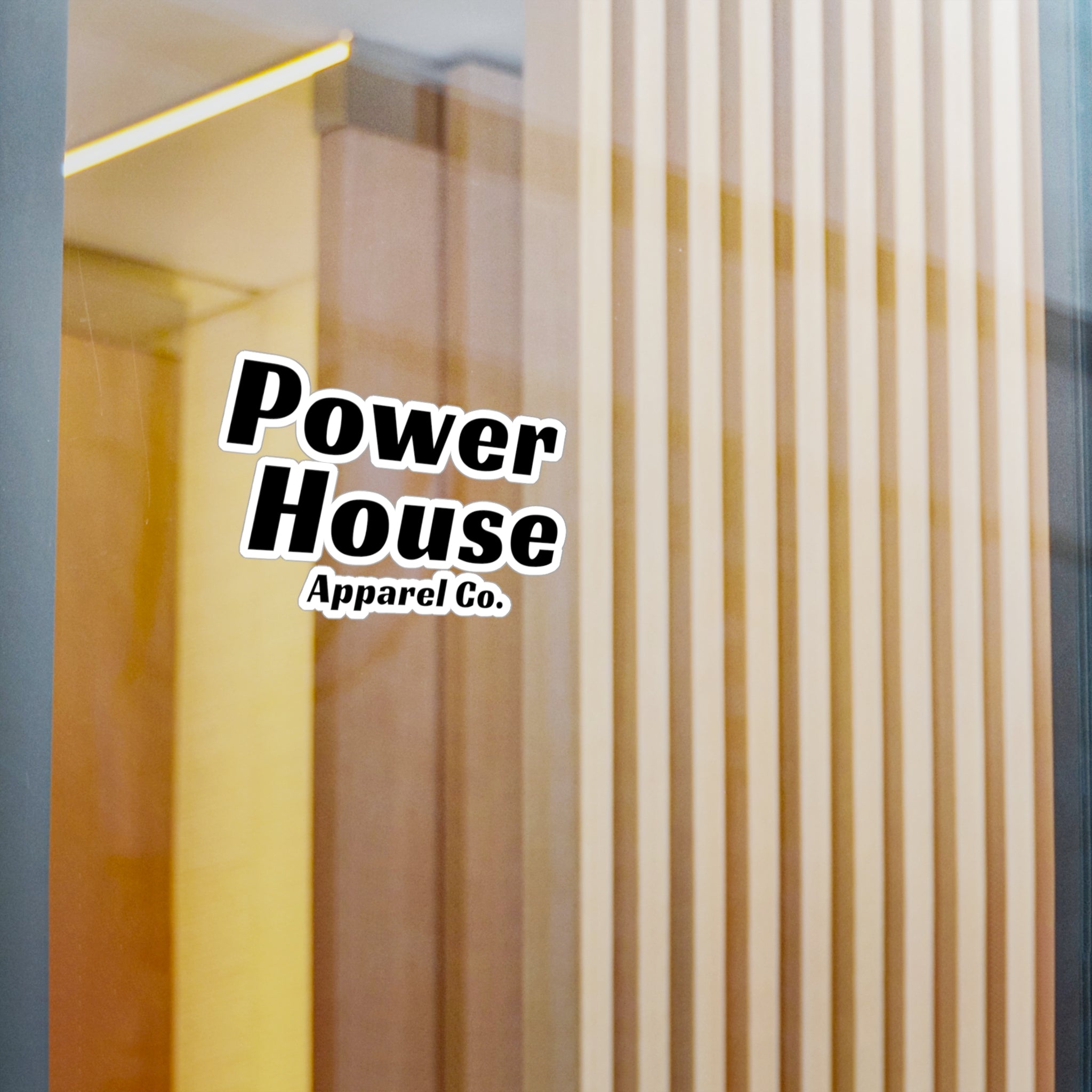 Power House Apparel Co. Kiss-Cut Sticker — Bold Black Logo Sticker for Laptops, Water Bottles & Gear