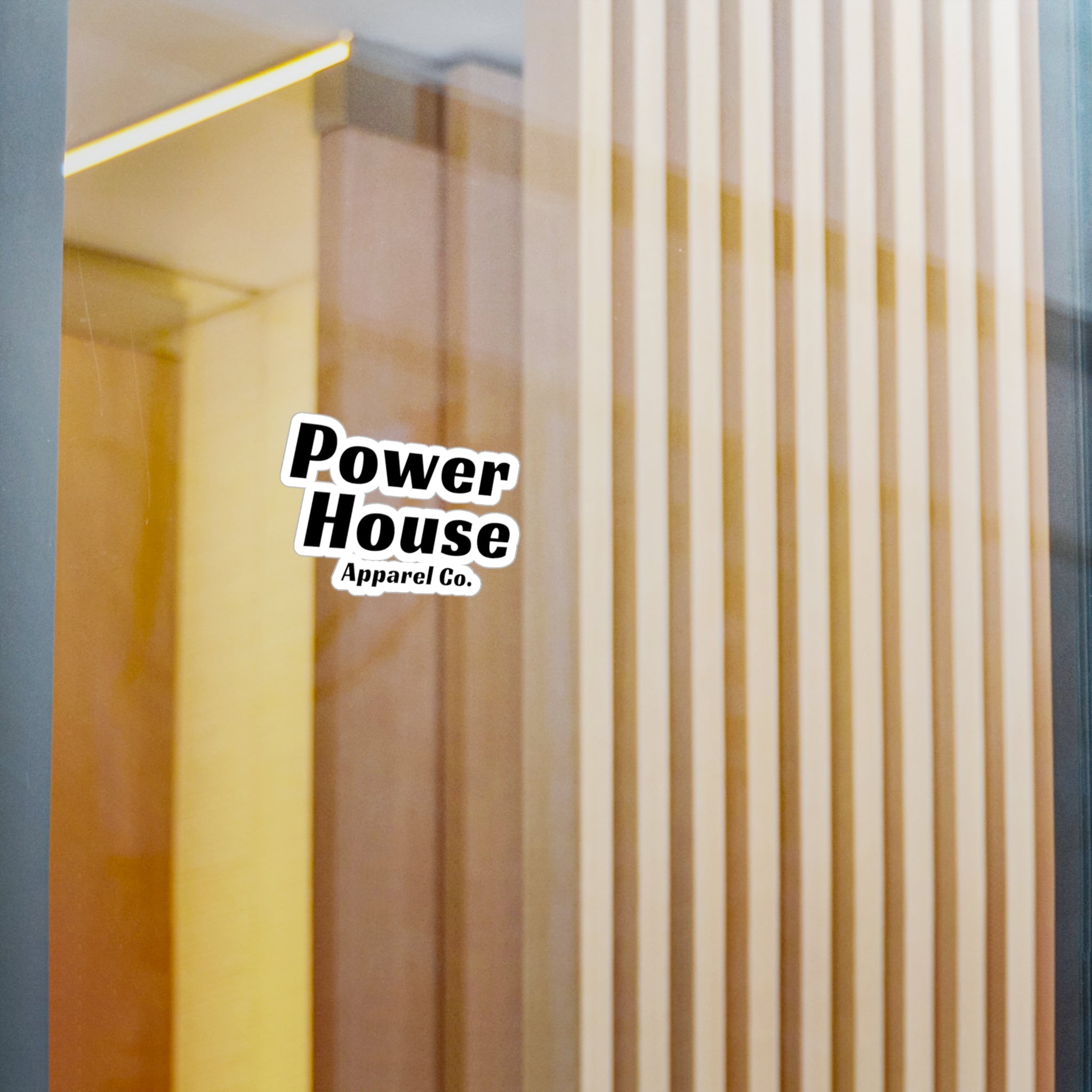 Power House Apparel Co. Kiss-Cut Sticker — Bold Black Logo Sticker for Laptops, Water Bottles & Gear