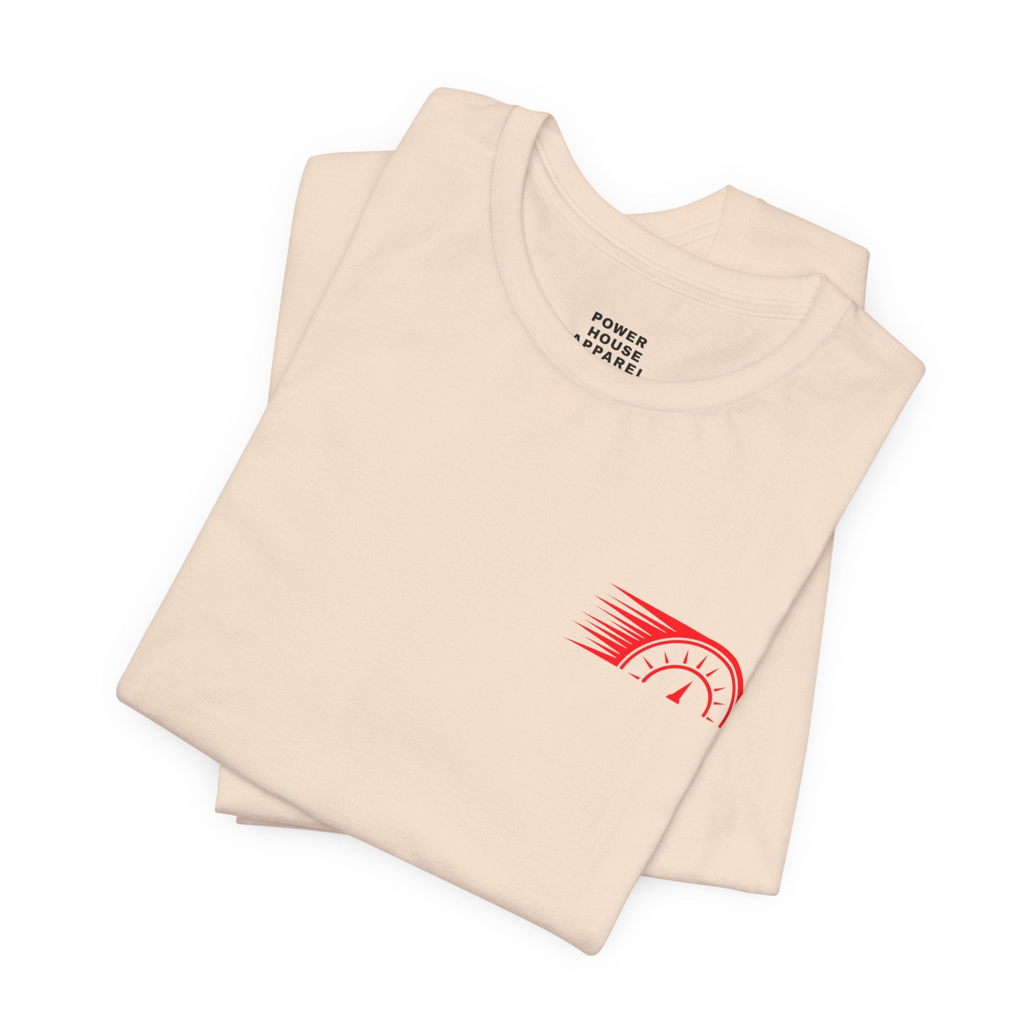 Power House Apparel T‑Shirt — Speedometer Logo Back Graphic Tee