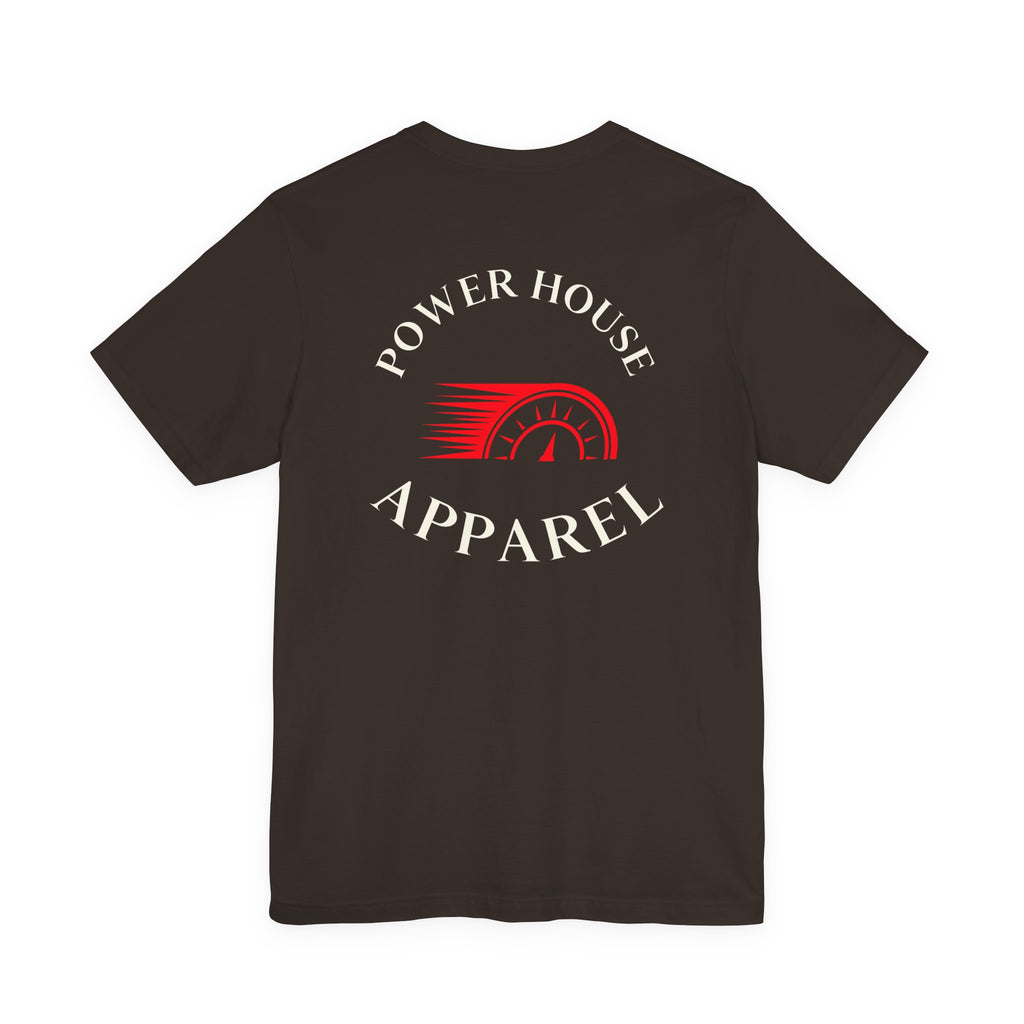 Power House Apparel T‑Shirt — Speedometer Logo Back Graphic Tee