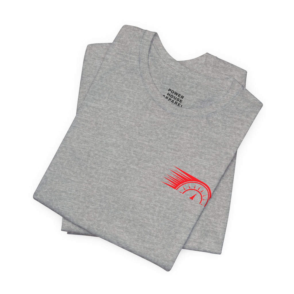 Power House Apparel T‑Shirt — Speedometer Logo Back Graphic Tee