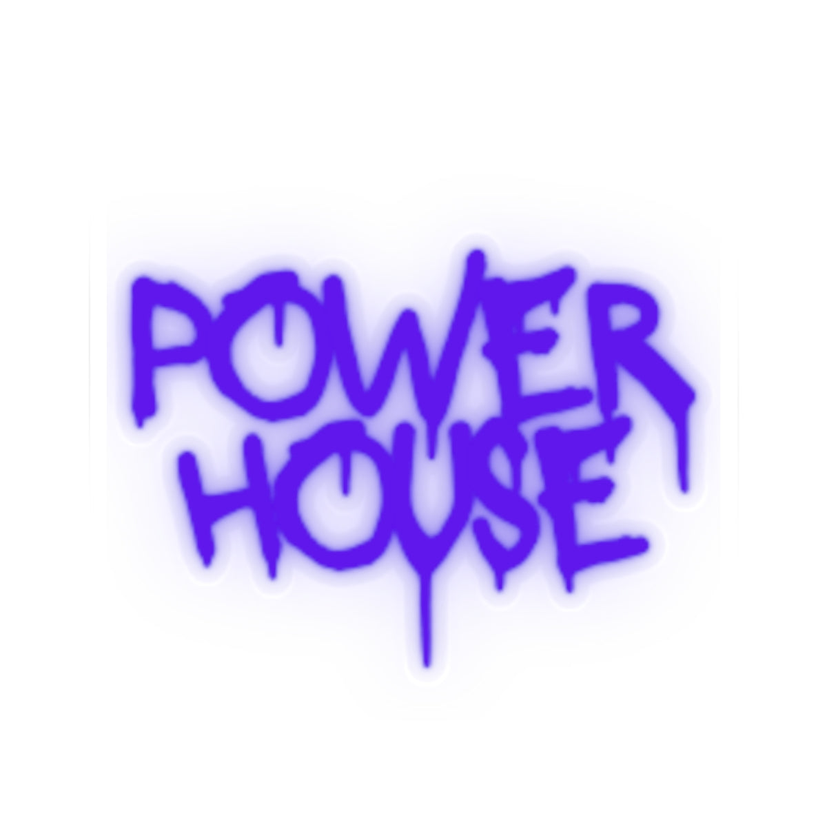 Power House Graffiti Sticker — Purple Neon Kiss-Cut Decal