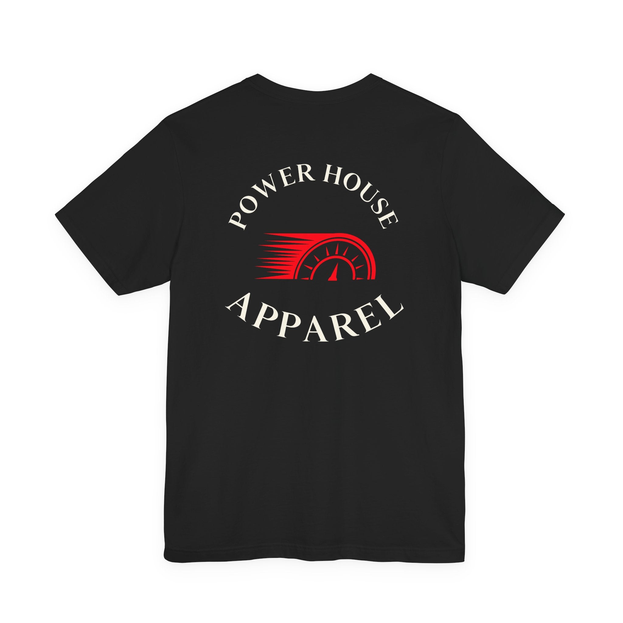 Power House Apparel T‑Shirt — Speedometer Logo Back Graphic Tee