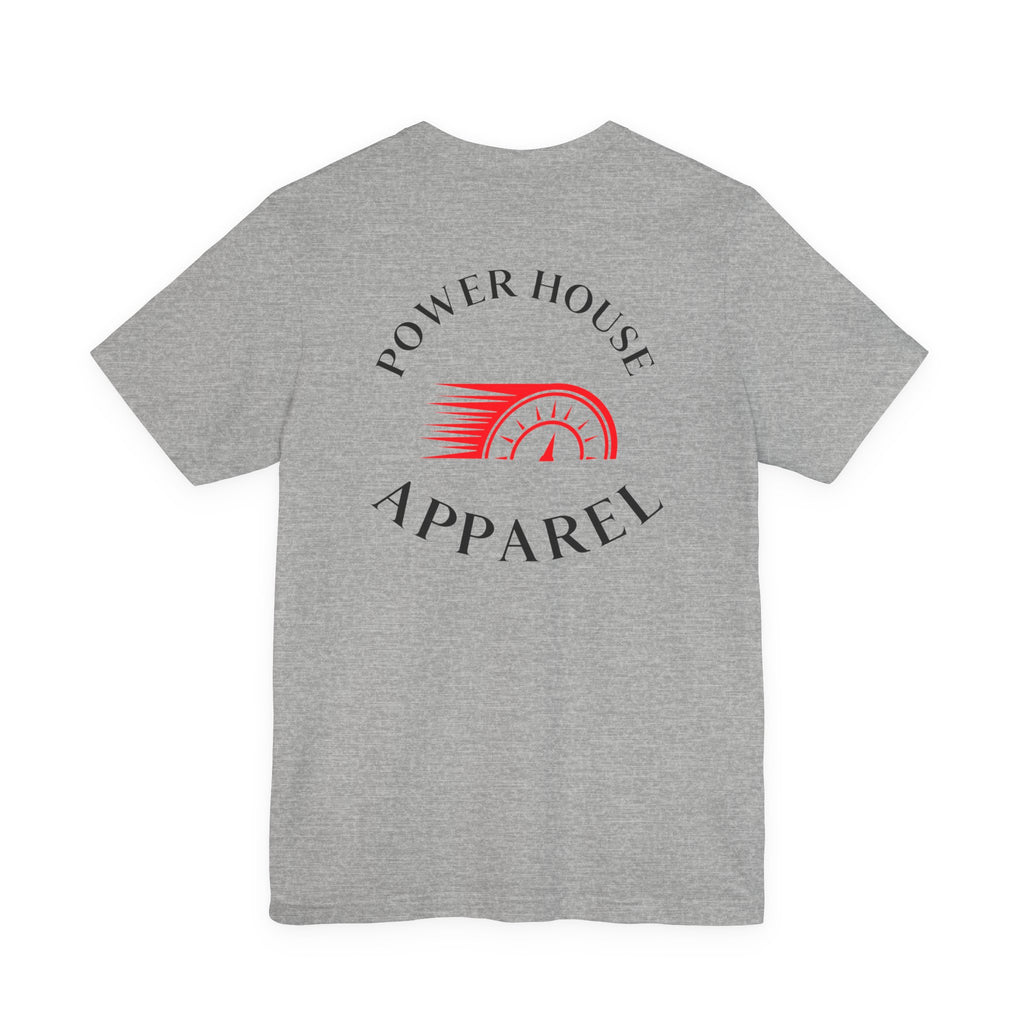 Power House Apparel T‑Shirt — Speedometer Logo Back Graphic Tee