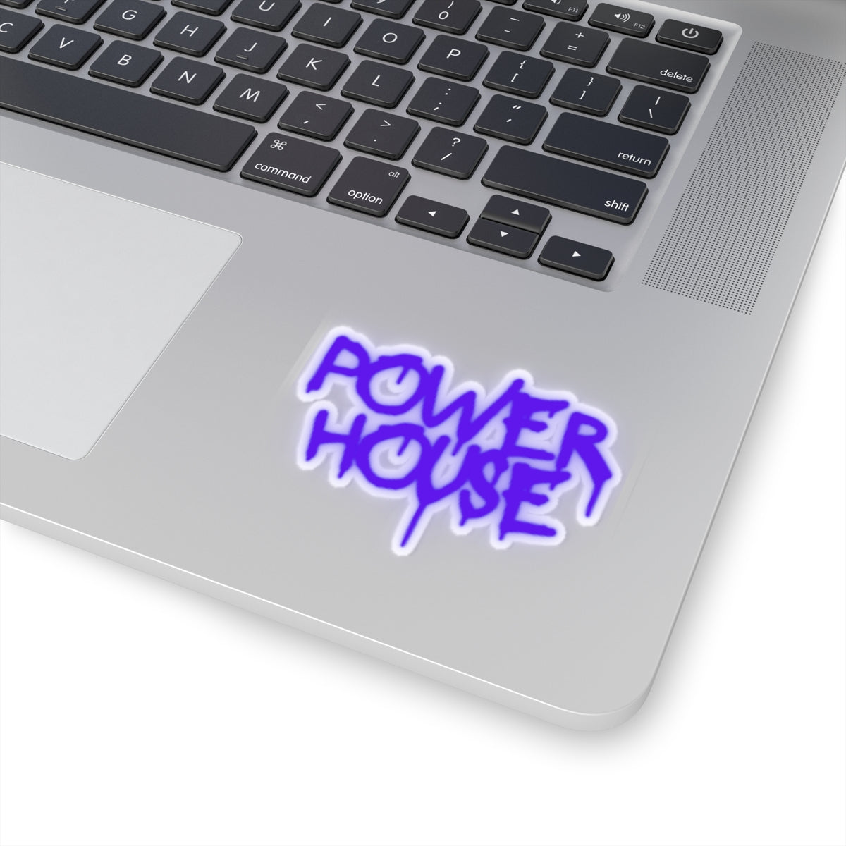 Power House Graffiti Sticker — Purple Neon Kiss-Cut Decal