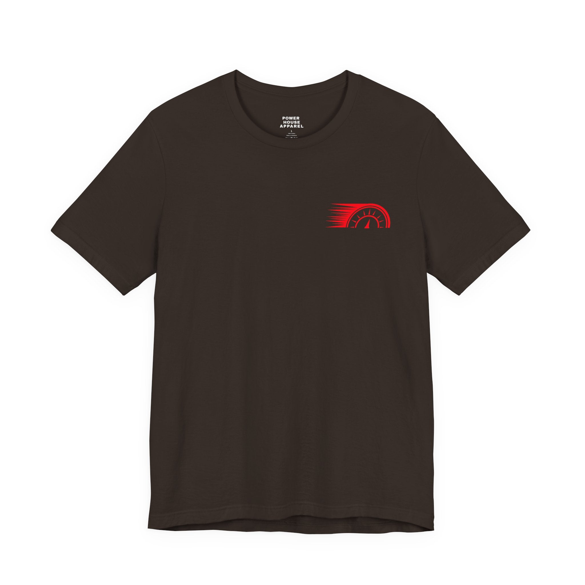 Power House Apparel T‑Shirt — Speedometer Logo Back Graphic Tee