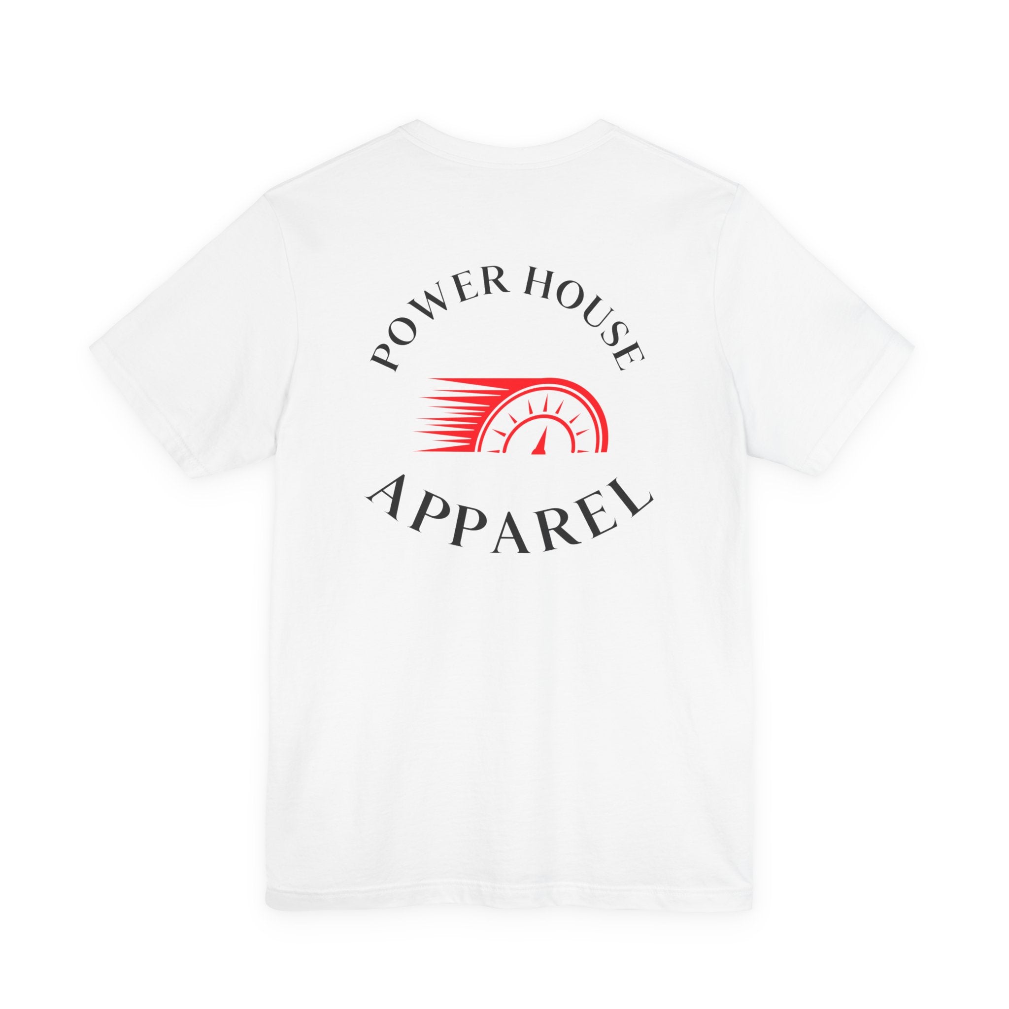 Power House Apparel T‑Shirt — Speedometer Logo Back Graphic Tee