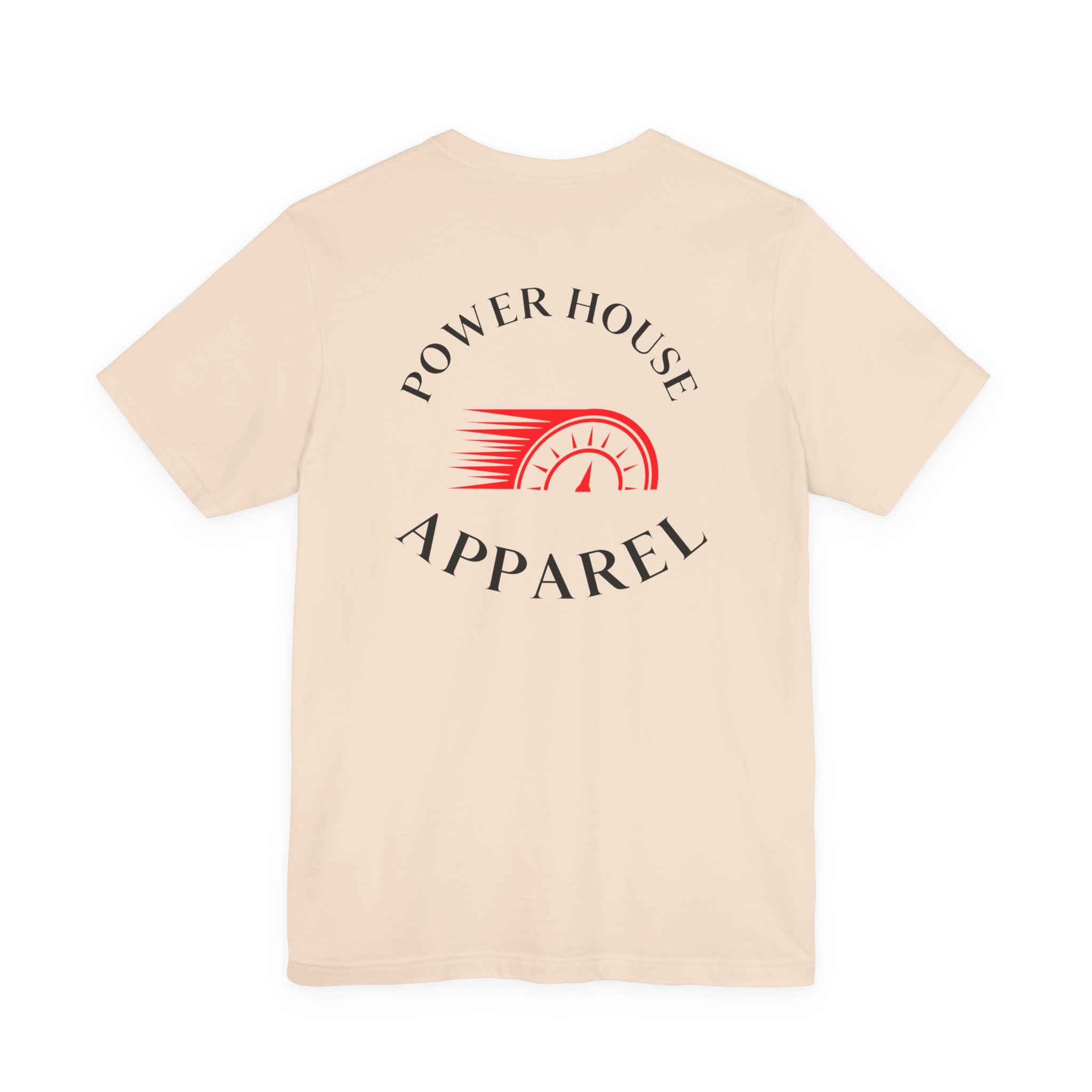 Power House Apparel T‑Shirt — Speedometer Logo Back Graphic Tee