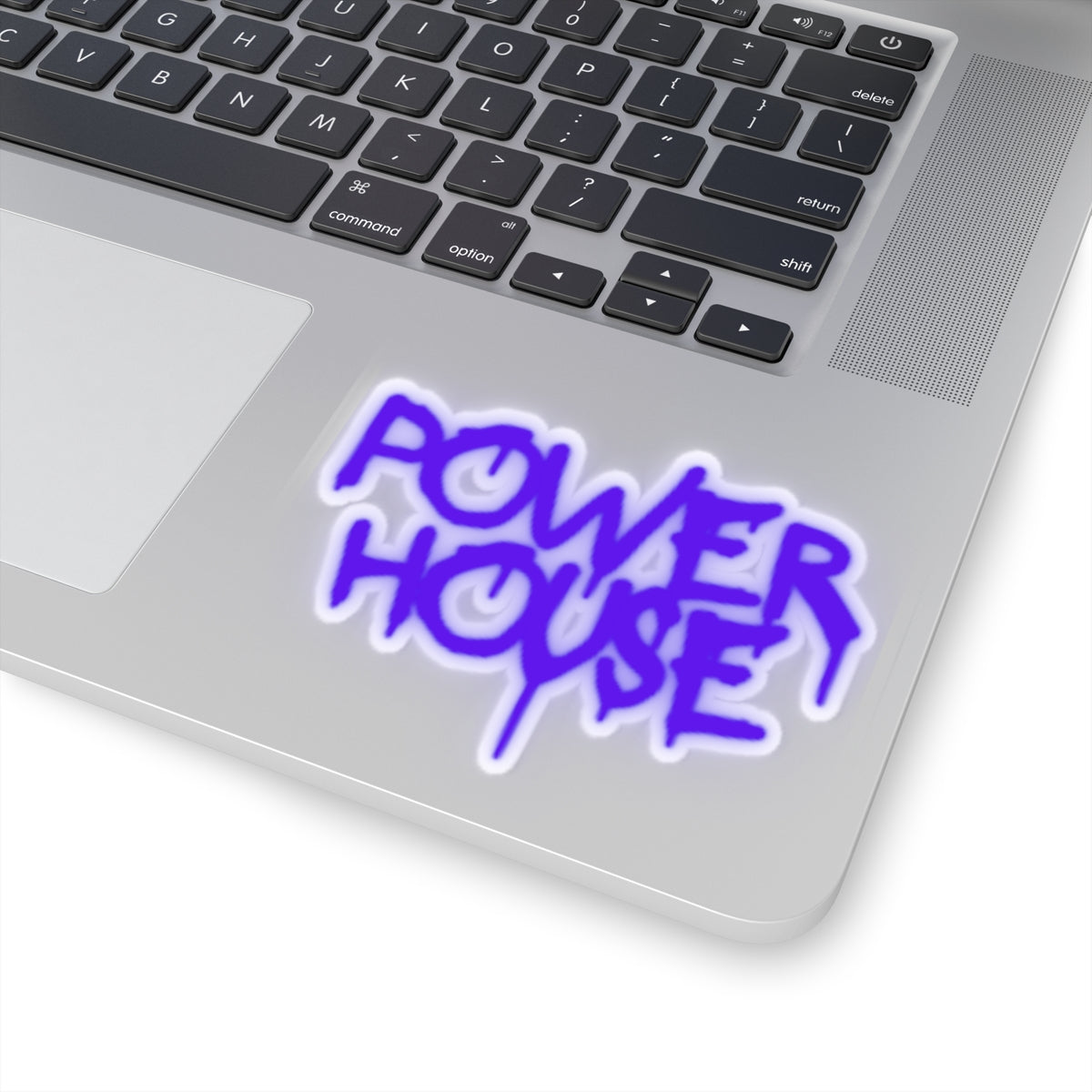 Power House Graffiti Sticker — Purple Neon Kiss-Cut Decal