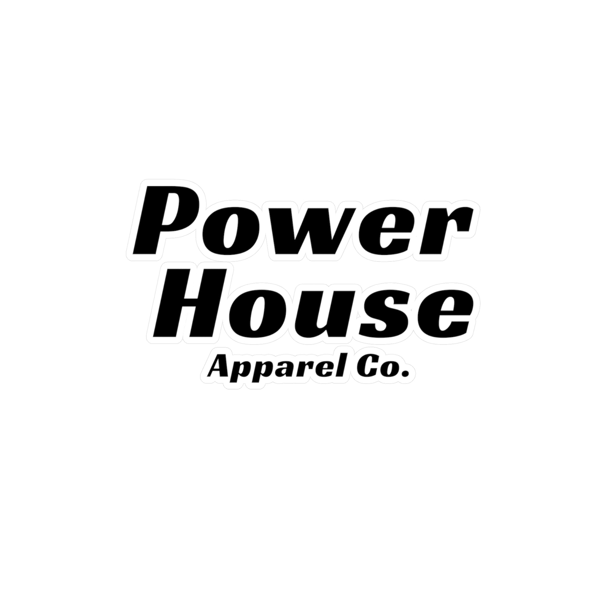 Power House Apparel Co. Kiss-Cut Sticker — Bold Black Logo Sticker for Laptops, Water Bottles & Gear