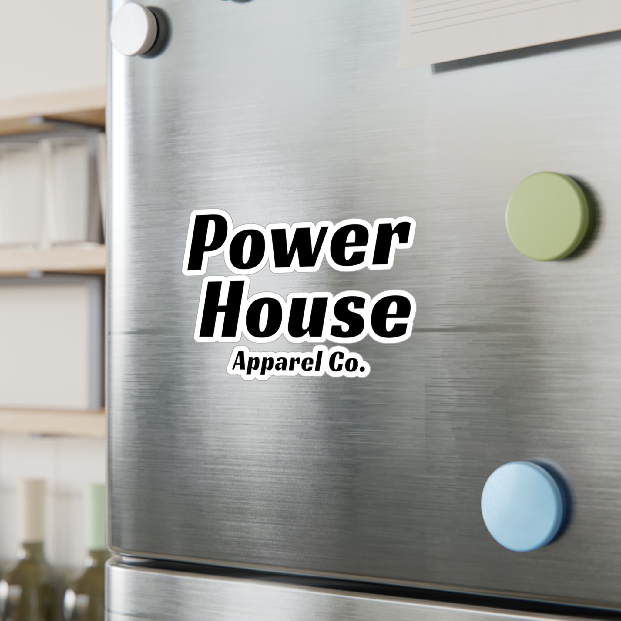 Power House Apparel Co. Kiss-Cut Sticker — Bold Black Logo Sticker for Laptops, Water Bottles & Gear
