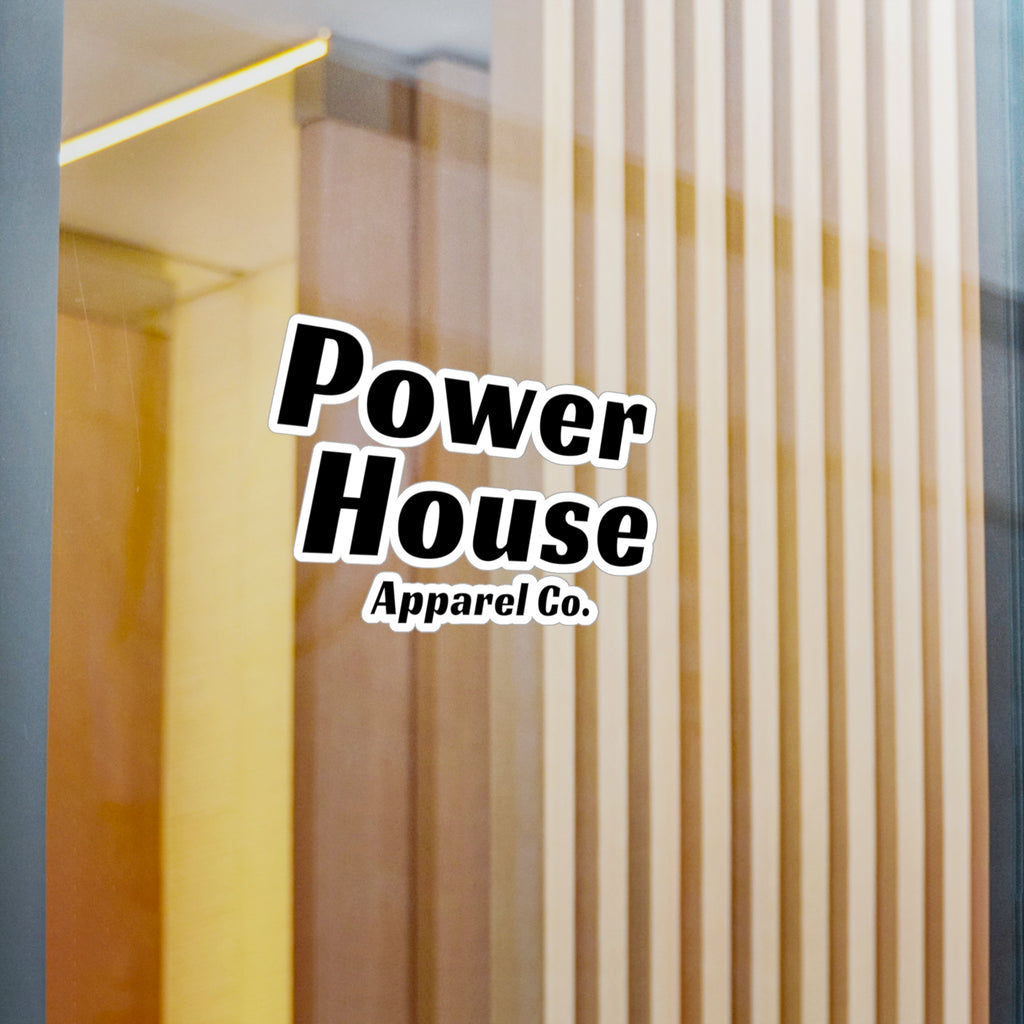 Power House Apparel Co. Kiss-Cut Sticker — Bold Black Logo Sticker for Laptops, Water Bottles & Gear