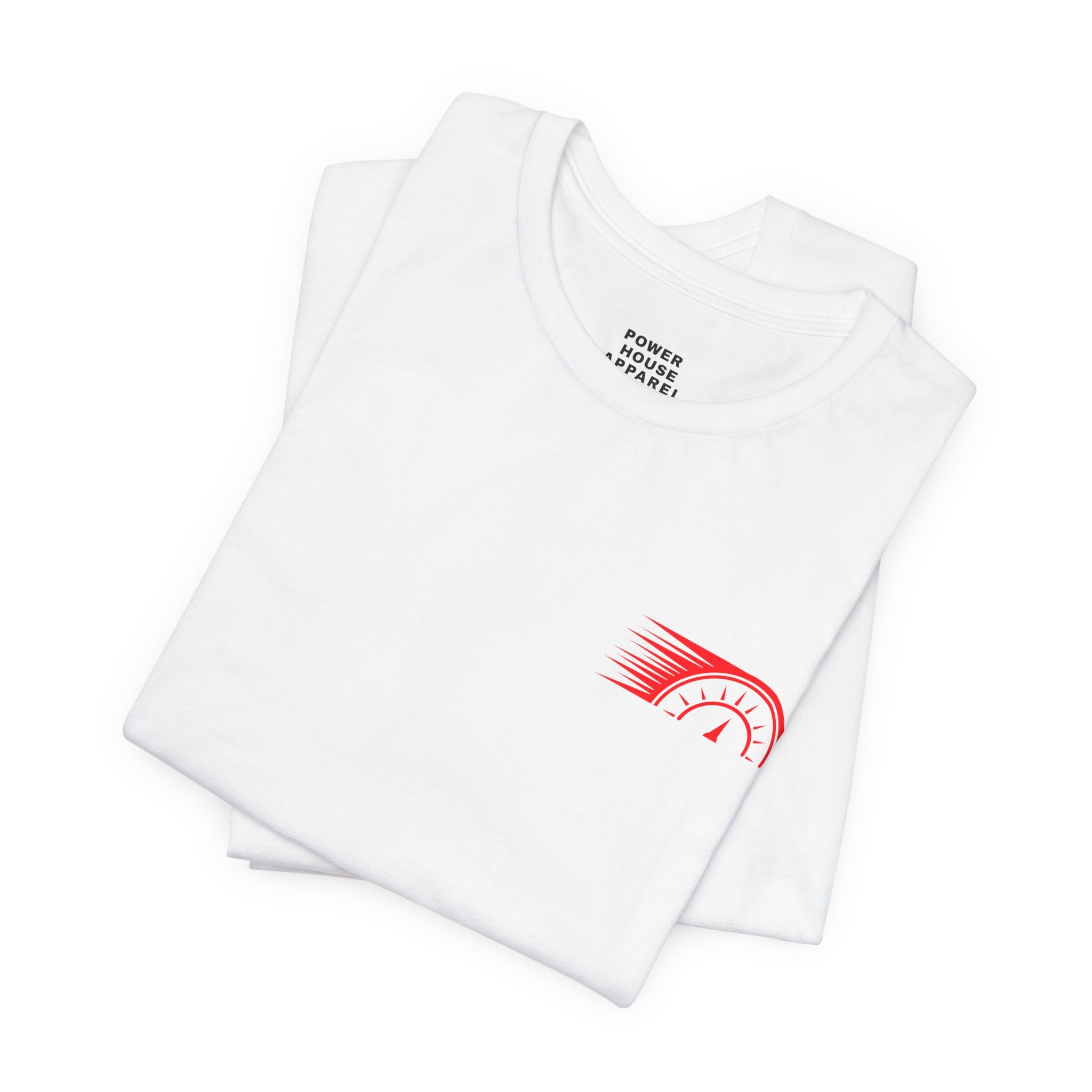 Power House Apparel T‑Shirt — Speedometer Logo Back Graphic Tee