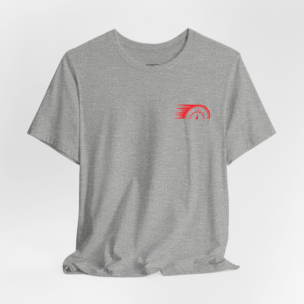 Power House Apparel T‑Shirt — Speedometer Logo Back Graphic Tee
