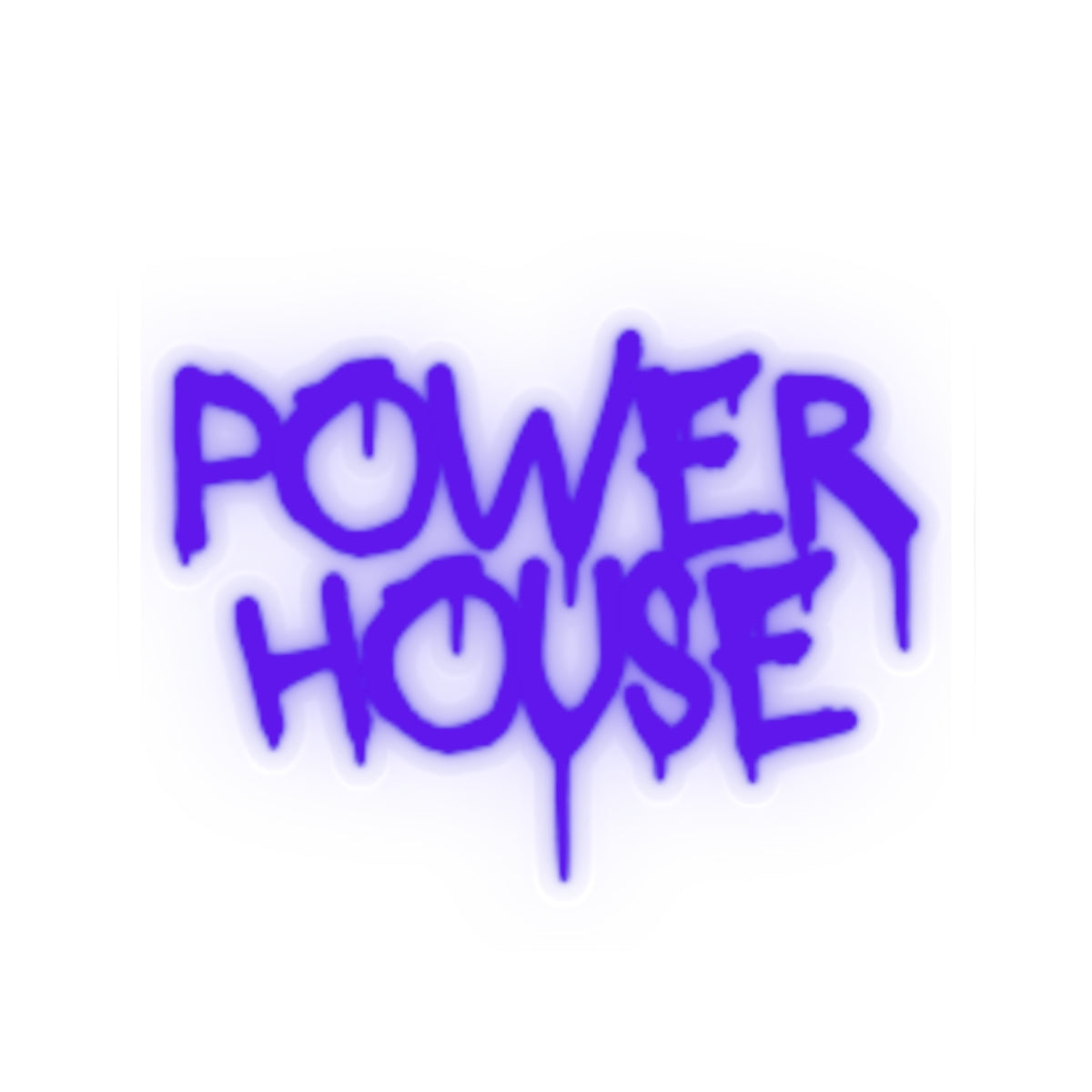 Power House Graffiti Sticker — Purple Neon Kiss-Cut Decal
